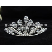 Tiara de cristal de casamento artesanal